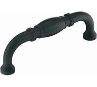 Amerock | Tirador de gabinete | Negro mate | 3-3/4 pulgadas (96 mm) de centro a centro | Granby | 1 paquete | Tirador de cajón | Asa de cajón | Herrajes para gabinete