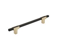 Amerock | Tirador de gabinete | Oro cepillado/negro mate | 6-5/16 pulgadas (160 mm) de centro a centro | Urbanite | 1 paquete | Tirador de cajón | Asa de cajón | Herrajes para gabinete