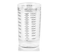 Amexo 4OZ/120ML Mini Vaso Medidor, Vasos Medidores de Cristal con Boquilla, Resistente al Calor Medidora de Vidrio para Cocina Bar, Vasos de Chupito para Vodka Cóctel Tequila (Negro)