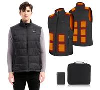 Amiable Chaleco Calefactable Hombre, Chaqueta Calefactable Hombre con 15 Zonas, Chaleco Termico Electrico con batería recargable de 10000 mAh, Ropa Calefactable Chaleco Calefactor para Moto Caza