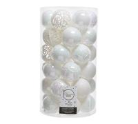 Amicasa Set Bolas Árbol Navidad 37pz 6cm Plástico Multicolor White Iris