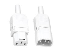 AmiCera 2 unidades de enchufe de dispositivo frío C14 y conector de dispositivo frío C13, 10 A 250 V, conector de 3 pines, enchufe frío con palanca de accionamiento, enchufe IEC para ordenador