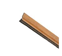 Amig 2383 - Burlete Modelo 2, Burlete adhesivo de sobreponer, Cepillo de pelo, Lámina de plástico entre la escobilla, Roble, Aluminio, 82 cm