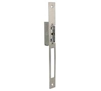 Amig - Abrepuertas eléctrico de embutir para puertas y control de acceso - Cerradero regulable con desbloqueo mecánico y bobina 8-12 V AC/DC - 250 x 22 x 3 mm - Acero inoxidable - Plateado - Mod. 50