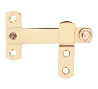 Amig - Aldabilla Lisa Dorada para Contraventana con Solapa de Latón Acabado Pulido - 80 x 46 mm - Cierre de Seguridad Anti Golpes y Roturas para Ventanas - Incluye Tornillos