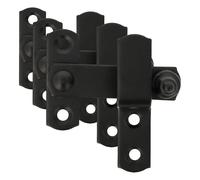 Amig - Aldabilla para Contraventana con Solapa | Cierre de Seguridad para Ventanas de Acabado Negro Mate | Herrajes para Jardín y Exterior con estilo Rústico (Paquete de 3)