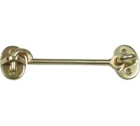 Amig - Aldabilla para Contraventana Dorada Tipo Gancho Decorativa de Latón Pulido - Diámetro Ø5 x 100 mm - Cierre de Seguridad Anti Golpes y Roturas para Ventanas - Incluye Tornillos
