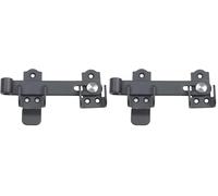 Amig - Aldabilla para Contraventanas Mod.50-130 x 86 mm - Cierre Interior para Reducir Ruidos y Corrientes de Aire - De Acero Acabado en Negro - Incluye tirafondos (Paquete de 2)