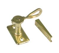 Amig - Aldabilla Tipo San Sebastián para Contraventanas Mod.12-50 x 25 x 20 mm - Cierre Interior para Reducir Ruidos y Corrientes de Aire - De Acero Latonado - Incluye tirafondos
