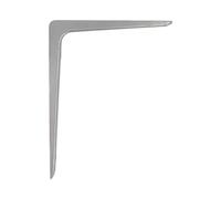 Amig - Ángulo para estanterías de pared, Escuadra metálica para baldas, Palomilla para estantes, Soporte, Acero, Color Gris Metalizado, Medida: 250x200 mm, Peso máx. recomendado: 45 Kg