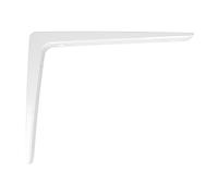 Amig - Ángulo para estanterías de pared, Escuadra metálica para baldas, Palomilla para estantes, Soporte estantería, Acero, Color Blanco, Medida: 250x200 mm, Peso máx. recomendado: 45 Kg