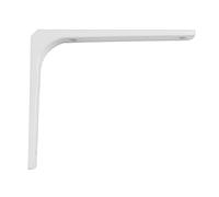Amig - Ángulo para estanterías de pared - Escuadra metálica para baldas - Palomilla para estantes - Soporte estantería - Acero - Color Blanco - Medida: 350x250 mm - Peso máx. recomendado: 75 Kg