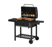 Amig - Barbacoa de carbón XL - 105 x 59 x 98 cm - Negro - Fabricado en Acero - Jardín y patio. Mod. TITANUS