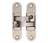 Amig - Bisagra a la Derecha Oculta - 95 x 23 x 30 mm - Cantos Redondos - Con Regulación 3D y Apertura de 180 º - Para Puertas de Máximo 1 m de Ancho y 35 mm de Espesor - Zamak Plateado Mate