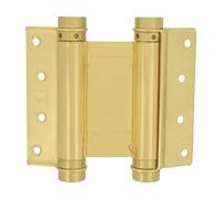 Amig - Bisagra de Acción Doble - 100 x 126 mm - Cantos Cuadrados - Con Regulación de la Potencia de Cierre - Sujeta Puertas de Entrada con Firmeza - Acero Latonado Barnizado