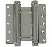 Amig - Bisagra de Acción Doble - 125 x 126 mm - Cantos Cuadrados - Con Regulación de la Potencia de Cierre - Sujeta Puertas de Entrada con Firmeza - Acero Plateado