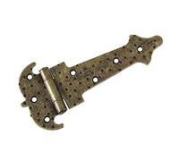 Amig - Bisagra de Acero Reforzada 554-150 - Estilo Forja Decorativa - Fácil Instalación - Ideal para Puertas Rústicas y Muebles, Cuero, 150 mm, Acero Aleado