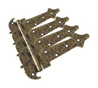 Amig - Bisagra de Acero Reforzada 554-150 - Estilo Forja Decorativa - Fácil Instalación - Ideal para Puertas Rústicas y Muebles, Cuero, 150 mm, Acero Aleado (Paquete de 4)