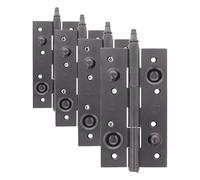 Amig - Bisagra de Seguridad - 150 x 82 x 3 mm - Cantos Cuadrados - Con Remate Decorativo - Sujeta Puertas de Entrada con Firmeza - Acero Negro (Paquete de 4)