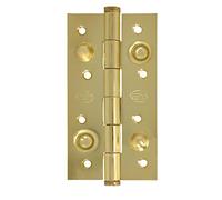 Amig - Bisagra de Seguridad - 150 x 82 x 3 mm - Cantos Cuadrados - Remate Plano - Sujeta Puertas de Entrada con Firmeza - Acero Latonado Barnizado