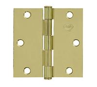 Amig - Bisagra de Seguridad - 3'' x 3'' (76 x 76 x 1,6 mm) - Cantos Cuadrados - Remate Plano - Sujeta Puertas de Entrada con Firmeza - Acero Latonado Barnizado