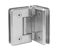 Amig - Bisagra Ducha Fija en L de Zamak- 88 x 54 mm - Modelo B - Niquel Mate - Indicado para Mamparas de Ducha de Cristal - 8-12 mm de Espesor - Carga Máxima por Par: 35 kg