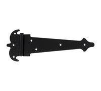 Amig - Bisagra Reforzada de dos Palas Negra Mod. 554 de Acero Acabado en Estilo Forja para Puertas Abatibles Lisas de Entrada y Paso Exteriores e Interiores, y Armarios - 400 x 131 x 2 mm