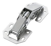 Amig - Bisagra, Tipo Cangrejo, con Pistón, 75 x 33 mm, 2 Unidades, Óptima Resistencia y Duración, Fijación Oculta para Puertas de Muebles y Armarios, Acero Plateado