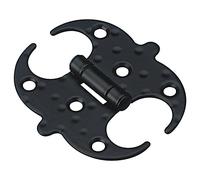 Amig - Bisagra Tipo Mariposa para Puertas Abatibles de Entrada y Paso, y de Armarios Mod.553 - De Acero Acabado en Negro - Estilo Forja - 125 x 120 x 2 mm