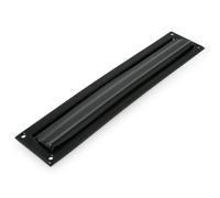 Amig - Bocacartas buzón Negro Mod. 2 - Solapa para Paredes o Puertas - Recogecartas con Tapa de Acero - 342 x 73 mm - Medida Boca: 312 x 43 mm - Color Negro Mate - Ranura para Cartas