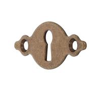 Amig - Bocallave - Horizontal y Lisa - 26 x 67 x 1,5 mm - Con Agujero para Cerraduras de Gorja - Ideal para Fijar en Cajones, Armarios, Baúles y Puertas de mueble - Acero Efecto Cuero