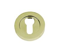 Amig - Bocallave - Mod. 3Z - Ø52 mm - 10 mm de Ancho - Embellecedor Redondo para Cerraduras - Compatible con Cilindro Europerfil - Zamak Latonado Barnizado