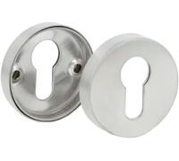 Amig - Bocallave para cilindros Europerfil - Embellecedor de acero inoxidable 18/8 - Ø53,5 mm y 10 mm de espesor - Recorte estándar 33,2 mm - Acabado plateado mate - Mod. 3