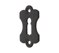 Amig - Bocallave - Vertical y Lisa - 60 x 38 mm - Con Agujero para Cerraduras de Gorja - Ideal para Fijar en Cajones, Armarios, Baúles y Puertas de mueble - Acero Negro