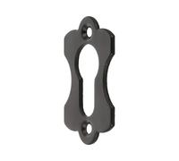 Amig - Bocallave - Vertical y Lisa - 60 x 38 x 2 mm - Con Agujero para Cerraduras de Europerfil - Ideal para Fijar en Cajones, Armarios, Baúles y Puertas de mueble - Acero Negro