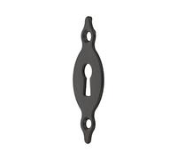 Amig - Bocallave - Vertical y Lisa - 67 x 26 x 1,5 mm - Con Agujero para Cerraduras de Gorja - Ideal para Fijar en Cajones, Armarios, Baúles y Puertas de mueble - Acero Negro