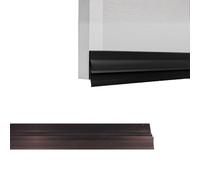 Amig - Burlete Adhesivo Modelo 4 - Aislante de PVC Semirrígido para Puertas - Protección contra Corrientes y Polvo - Fácil Instalación, Negro, 1m, Imitación de Madera