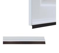 Amig - Burlete Adhesivo para Puertas - con Cepillo de PVC semirrígido - Aísla del Frío y el Ruido y Evita la Entrada de Polvo - Medida: 1 m - Blanco - Fácil de Instalar