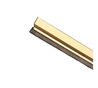 Amig - Burlete Modelo 2, Burlete adhesivo de sobreponer, Cepillo de pelo, Lámina de plástico entre la escobilla, 82 cm, Oro, Aluminio