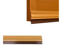 Amig - Burlete para Puertas de Entrada o de Paso - Burlete Adhesivo de sobreponer - Adhesivo Cepillo de PVC semirrígido - 1 m - Roble - PVC
