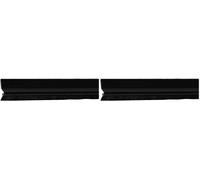 Amig - Burlete para Puertas de Entrada o de Paso | Burlete Adhesivo de sobreponer | Cepillo de Pelo | Lámina de plástico Entre la escobilla | 1 m | Negro | Aluminio (Paquete de 2)