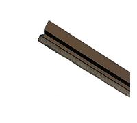 Amig - Burlete para puertas de entrada o de paso - Burlete adhesivo de sobreponer - Cepillo de pelo - Lámina de plástico entre la escobilla - 1 m - Bronce - Aluminio