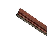 Amig - Burlete para puertas de entrada o de paso - Burlete adhesivo de sobreponer - Cepillo de pelo - Lámina de plástico entre la escobilla - 1 m - Sapelli - Aluminio
