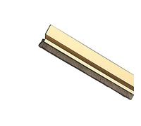 Amig - Burlete para puertas de entrada o de paso - Burlete adhesivo de sobreponer - Cepillo de pelo - Lámina de plástico entre la escobilla - 1 m - Oro - Aluminio