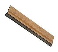 Amig - Burlete para Puertas de Entrada o de Paso - Burlete Adhesivo de sobreponer - Cepillo de Pelo - Lámina de plástico Entre la escobilla - 1 m - Roble - Aluminio