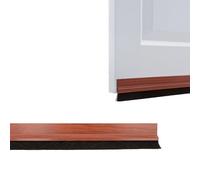 Amig - Burlete para Puertas de Entrada o de Paso - Burlete Adhesivo de sobreponer - Cepillo de Pelo - Lámina de plástico Entre la escobilla - 1 m - Sapelli - PVC