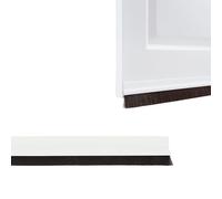 Amig - Burlete para Puertas de Entrada o de Paso - Burlete Adhesivo de sobreponer - Cepillo de Pelo - Lámina de plástico Entre la escobilla - 1 m - Blanco - PVC