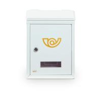 Amig - Buzón Exterior de Pared - Tamaño Mini para DIN A5 - Apertura Frontal con Cerradura - Acero - Blanco - Fácil de Instalar en Puertas o Verjas - 29,5 x 21 x 6,2 cm