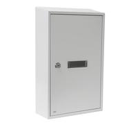 Amig - Buzón Recogecartas para Interior - Tamaño Compacto para DIN A4 - Apertura con Cerradura - Acero Blanco - Fácil de Instalar en Puertas o Verjas - 40 x 25 x 10 cm