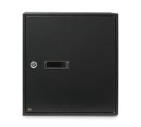 Amig - Buzón Recogecartas para Interior - Tamaño Compacto para DIN A4 - Apertura con Cerradura - Acero Negro - Fácil de Instalar en Puertas o Verjas - 40 x 36 x 10 cm